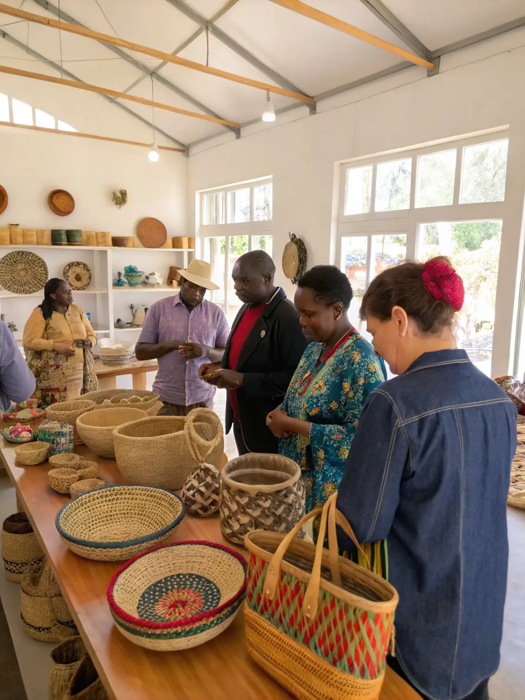 A photograph of a cultural workshop led by COMITE DES FETES, where participants are learning traditional crafts and skills, promoting cultural preservation.