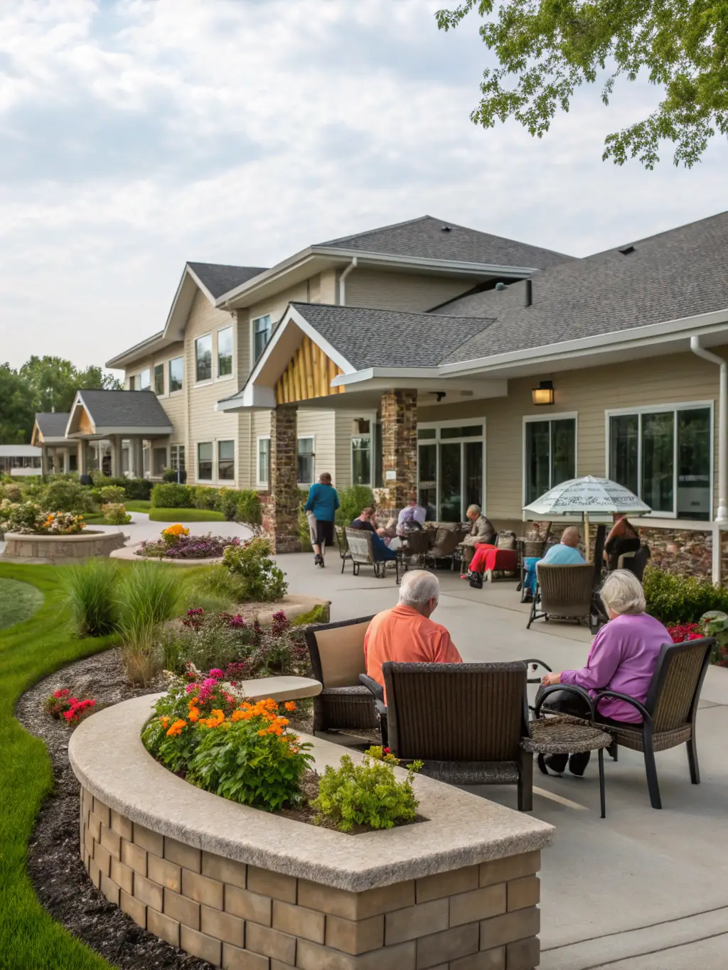A heartwarming image of a senior citizen event organized by COMITE DES FETES, with elderly residents enjoying games, music, and companionship, promoting social inclusion.